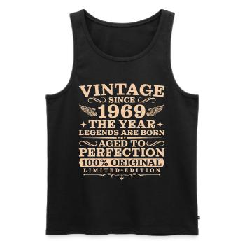 55. Geburtstag Vintage Jahrgang 1969 - Männer Premium Bio Tank Top - Schwarz - Vorne - Michal (187cm)