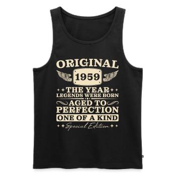 Original Jahrgang 1959 Geburtstag Vintage Geschenk - Männer Premium Bio Tank Top - Schwarz - Vorne - Michal (187cm)