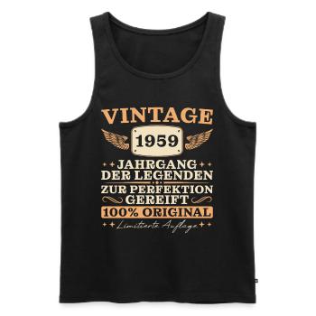 Vintage 1959 Jahrgang Retro Geburtstag - Männer Premium Bio Tank Top - Schwarz - Vorne - Michal (187cm)