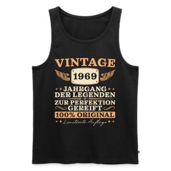 Vintage 1969 Jahrgang Retro Geburtstag - Männer Premium Bio Tank Top - Schwarz - Vorne - Michal (187cm)