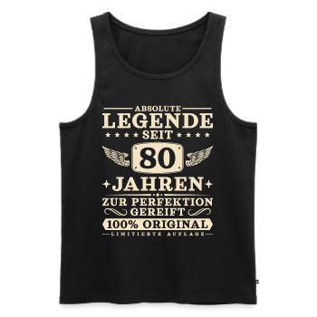 Legende seit 80 Jahren Männer 80. Geburtstag - Männer Premium Bio Tank Top - Schwarz - Vorne - Michal (187cm)