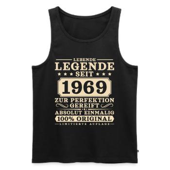 Legende seit 1969 Jahrgang 55. Geburtstag - Männer Premium Bio Tank Top - Schwarz - Vorne - Michal (187cm)