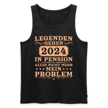 Pensionär Ruhestand 2024 Beamter in Pension - Männer Premium Bio Tank Top - Schwarz - Vorne - Michal (187cm)