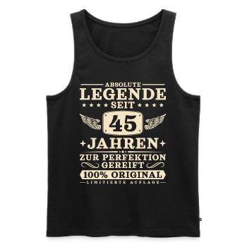 Legende seit 45 Jahren Männer 45. Geburtstag - Männer Premium Bio Tank Top - Schwarz - Vorne - Michal (187cm)