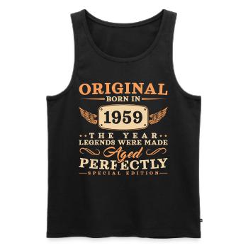 Original 1959 Jahrgang geboren Vintage Geburtstag - Männer Premium Bio Tank Top - Schwarz - Vorne - Michal (187cm)