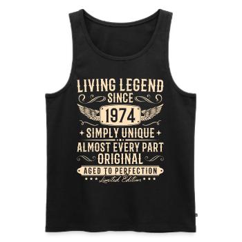 1974 Jahrgang Einfach Einzigartig Geburtstag - Männer Premium Bio Tank Top - Schwarz - Vorne - Michal (187cm)