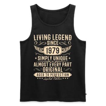 1979 Jahrgang Einfach Einzigartig Geburtstag - Männer Premium Bio Tank Top - Schwarz - Vorne - Michal (187cm)