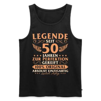 50 Jahre Legende Mann 50 Geburtstags - Männer Premium Bio Tank Top - Schwarz - Vorne - Michal (187cm)