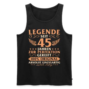 45 Jahre Legende Mann 45 Geburtstags - Männer Premium Bio Tank Top - Schwarz - Vorne - Michal (187cm)