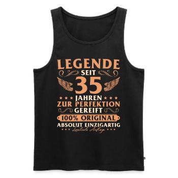 35 Jahre Legende Mann 35 Geburtstags - Männer Premium Bio Tank Top - Schwarz - Vorne - Michal (187cm)
