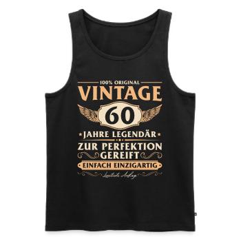 Vintage 60 Jahre Mann 60 Geburtstag - Männer Premium Bio Tank Top - Schwarz - Vorne - Michal (187cm)