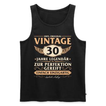 Vintage 30 Jahre Mann 30 Geburtstag - Männer Premium Bio Tank Top - Schwarz - Vorne - Michal (187cm)