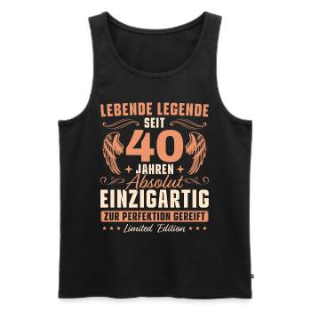 40 Jahre Vintage Geburtstag 40 Geburtstag - Männer Premium Bio Tank Top - Schwarz - Vorne - Michal (187cm)