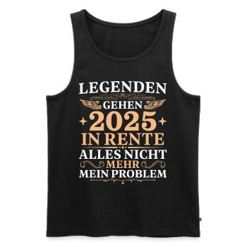 Ruhestand 2025 Legende in Rente - Männer Premium Bio Tank Top - Schwarz - Vorne - Michal (187cm)