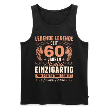 60 Jahre Vintage Geburtstag 60 Geburtstag - Männer Premium Bio Tank Top - Schwarz - Vorne - AI Model Male 178 light (178cm)
