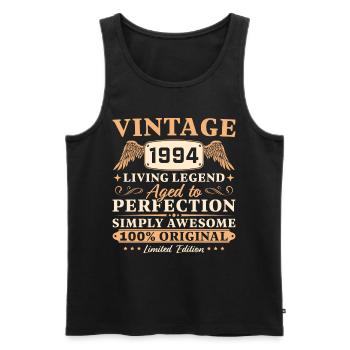 Vintage 1994 Jahrgang 30 Geburtstags - Männer Premium Bio Tank Top - Schwarz - Vorne - Michal (187cm)