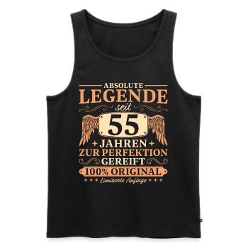 55 Geburtstag Vintage Legende seit 55 Jahren - Männer Premium Bio Tank Top - Schwarz - Vorne - Michal (187cm)