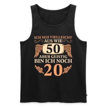 50 Jahre Mann Vintage 50 Geburtstag - Männer Premium Bio Tank Top - Schwarz - Vorne - Michal (187cm)