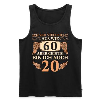 60 Jahre Mann Vintage 60 Geburtstag - Männer Premium Bio Tank Top - Schwarz - Vorne - Michal (187cm)