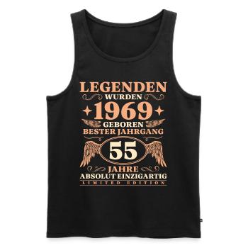 1969 Jahrgang Legende seit 55 Jahren Geburtstag - Männer Premium Bio Tank Top - Schwarz - Vorne - Michal (187cm)