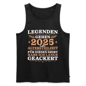 Angehende Rente Lange Geackert Altersteilzeit 2025 - Männer Premium Bio Tank Top - Schwarz - Vorne - Michal (187cm)