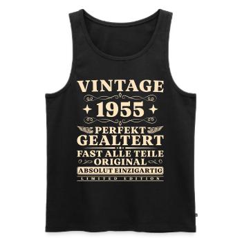 Vintage 1955 Jahrgang Perfekt Gealtert Geburtstag - Männer Premium Bio Tank Top - Schwarz - Vorne - Michal (187cm)