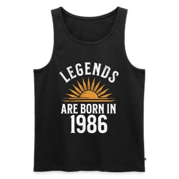 Legenden sind in 1986 geboren – Geschenkidee - Männer Premium Bio Tank Top - Schwarz - Vorne - Michal (187cm)