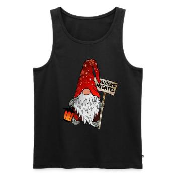 Glücks Wichtel – Weihnachtsgnom - Männer Premium Bio Tank Top - Schwarz - Vorne - Michal (187cm)