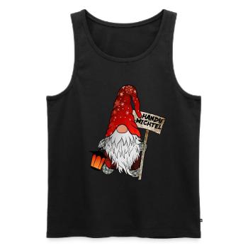 Handy Wichtel – Der Smartphone Weihnachtsgnom - Männer Premium Bio Tank Top - Schwarz - Vorne - AI Model Male 178 light (178cm)