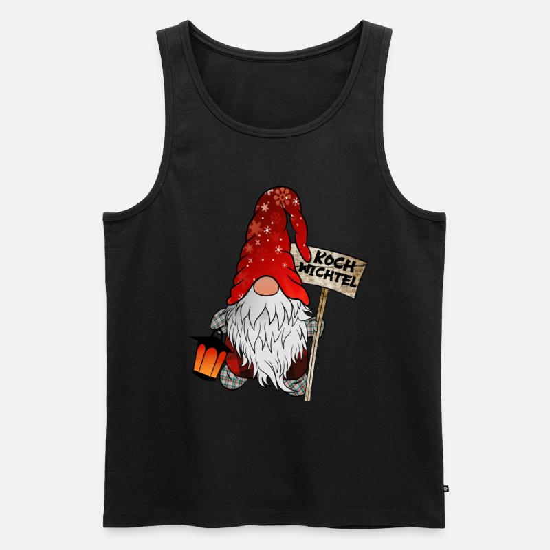 Koch Wichtel Weihnachtsgnom - Männer Premium Bio Tank Top - Schwarz
