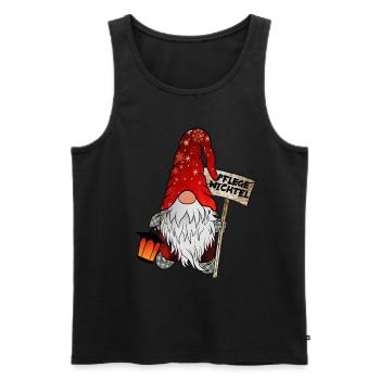 Pflege Wichtel Weihnachtsgnom - Männer Premium Bio Tank Top - Schwarz - Vorne - Michal (187cm)