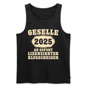 Geselle 2025 Bestandene Ausbildung - Männer Premium Bio Tank Top - Schwarz - Vorne - Michal (187cm)
