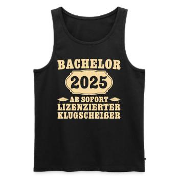 Bachelorprüfung bestanden 2025 Bachelor Abschluss - Männer Premium Bio Tank Top - Schwarz - Vorne - Michal (187cm)