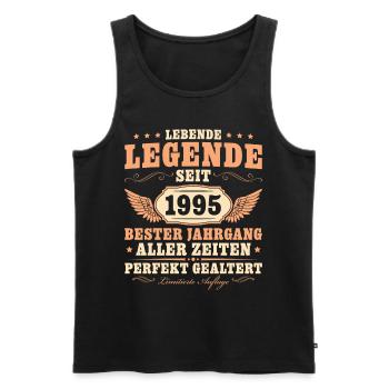 Vintage 1995 Bester Jahrgang Geburtstag - Männer Premium Bio Tank Top - Schwarz - Vorne - Michal (187cm)