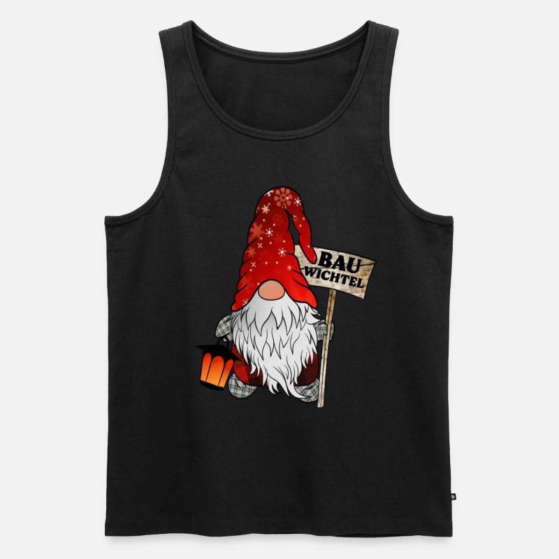 Bau Wichtel – Bauarbeiter Gnome - Männer Premium Bio Tank Top - Schwarz