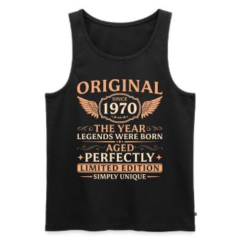 Original seit 1970 Jahrgang Geburtstag - Männer Premium Bio Tank Top - Schwarz - Vorne - Michal (187cm)
