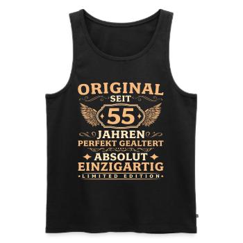 55. Geburtstag Absolut Einzigartig seit 55 Jahren - Männer Premium Bio Tank Top - Schwarz - Vorne - Michal (187cm)