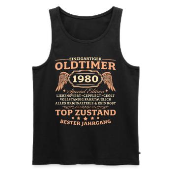 Jahrgang 1980 geboren 45. Geburtstag Männer - Männer Premium Bio Tank Top - Schwarz - Vorne - Michal (187cm)