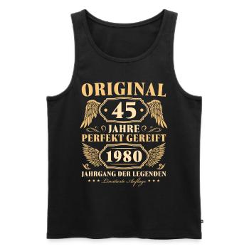 45. Geburtstag Mann Jahrgang 1980 geboren - Männer Premium Bio Tank Top - Schwarz - Vorne - Michal (187cm)