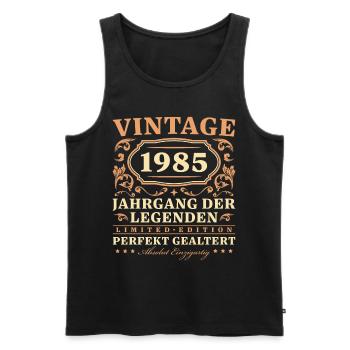 40. Geburtstag Einzigartig seit 1985 Jahrgang - Männer Premium Bio Tank Top - Schwarz - Vorne - Michal (187cm)