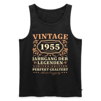 70. Geburtstag Einzigartig seit 1955 Jahrgang - Männer Premium Bio Tank Top - Schwarz - Vorne - Michal (187cm)