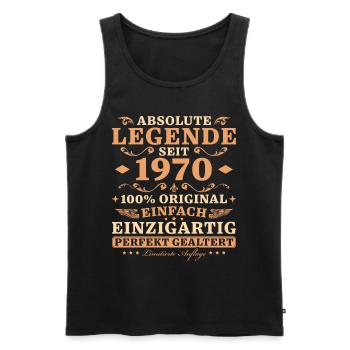 55. Geburtstag Legende seit 1970 Jahrgang - Männer Premium Bio Tank Top - Schwarz - Vorne - Michal (187cm)