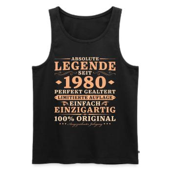 1980 Jahrgang Perfekt Gealtert Vintage Geburtstag - Männer Premium Bio Tank Top - Schwarz - Vorne - Michal (187cm)