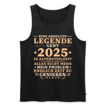 Altersteilzeit Angehende Rente 2025 Frührentner - Männer Premium Bio Tank Top - Schwarz - Vorne - Michal (187cm)
