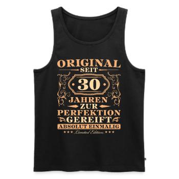 Original seit 30 Jahren Einmalig 30 Geburtstag - Männer Premium Bio Tank Top - Schwarz - Vorne - Michal (187cm)