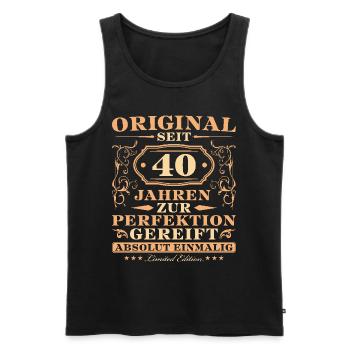 Original seit 40 Jahren Einmalig 40 Geburtstag - Männer Premium Bio Tank Top - Schwarz - Vorne - Michal (187cm)