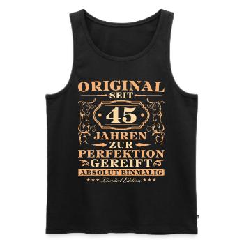 Original seit 45 Jahren Einmalig 45 Geburtstag - Männer Premium Bio Tank Top - Schwarz - Vorne - Michal (187cm)