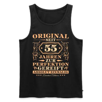 Original seit 55 Jahren Einmalig 55 Geburtstag - Männer Premium Bio Tank Top - Schwarz - Vorne - Michal (187cm)