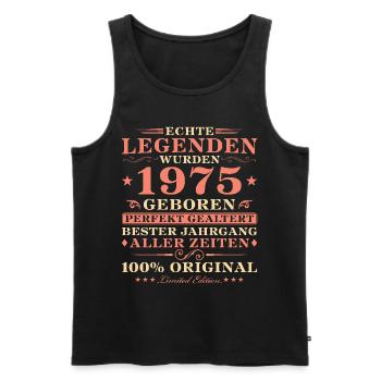 Jahrgang 1975 Perfekt Gealtert Geburtstag Geschenk - Männer Premium Bio Tank Top - Schwarz - Vorne - Michal (187cm)