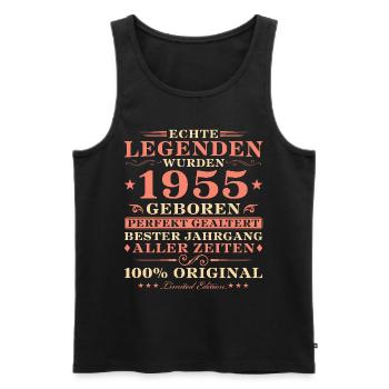 Jahrgang 1955 Perfekt Gealtert Geburtstag Geschenk - Männer Premium Bio Tank Top - Schwarz - Vorne - Michal (187cm)